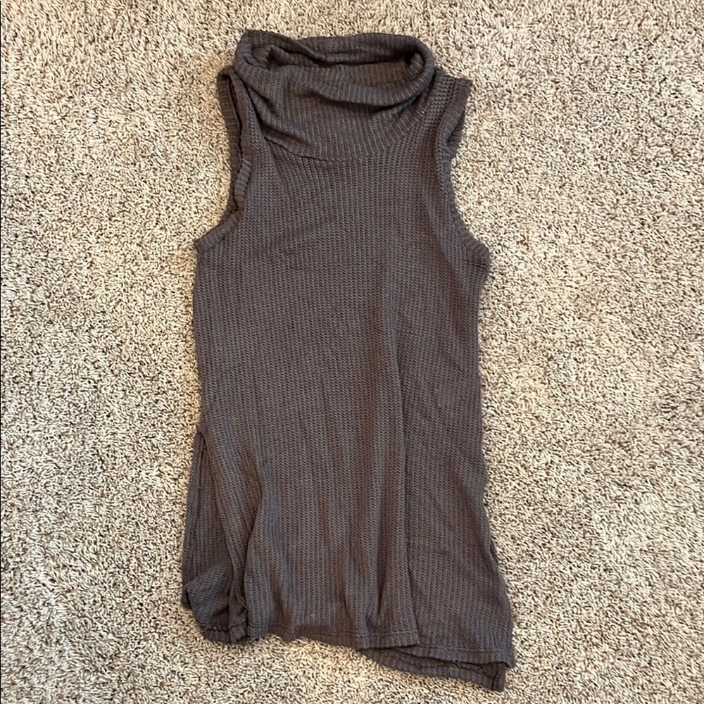 Sleeveless Brown Tunic Top
